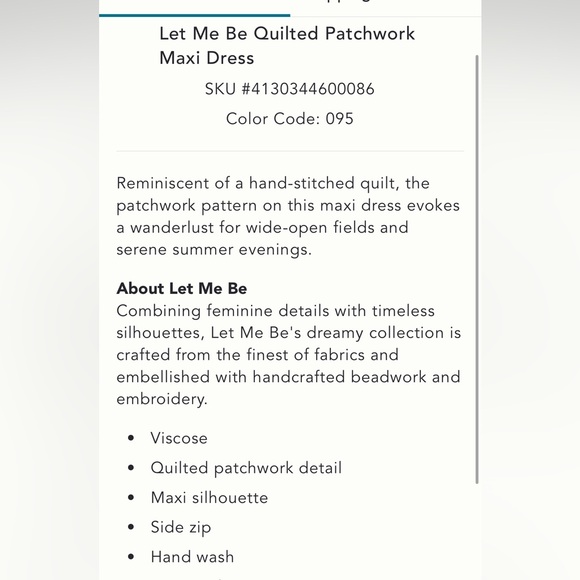 Let Me Be Quilted Patchwork Maxi Dress Anthropologie Sz L New With Tags Pockets! - Picture 9 of 16